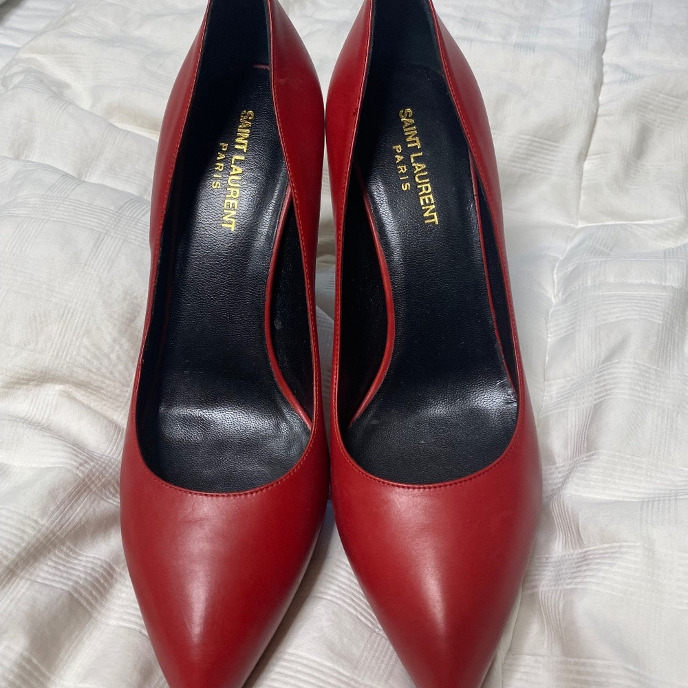 Saint Laurent Red Leather Pumps